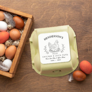 Huevos Frescos de Granja etiqueta con nombre perso