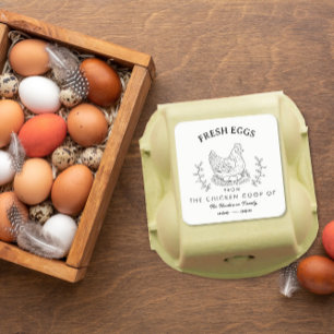 Huevos Frescos de Granja Etiqueta con nombre perso