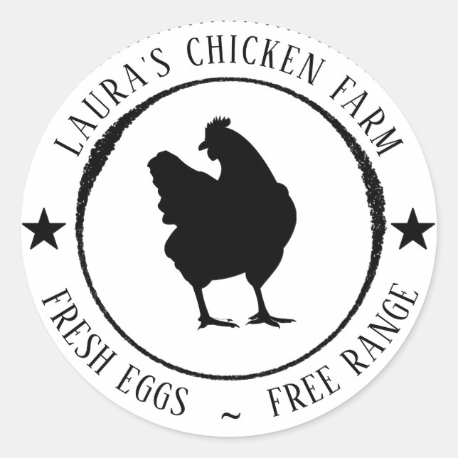 Huevos frescos Etiqueta de cártel de la granja de  (Anverso)