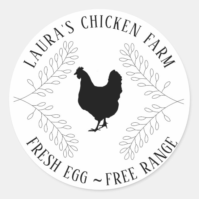 Huevos frescos Etiqueta de cártel de la granja de  (Anverso)