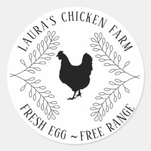 Huevos frescos Etiqueta de cártel de la granja de 
