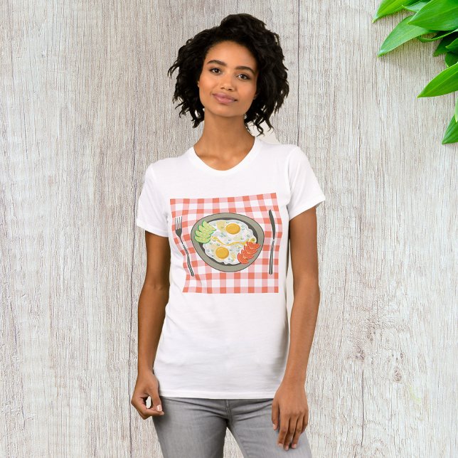 Huevos Fritos En Una Camiseta De Plate Para Mujere (Subido por el creador)