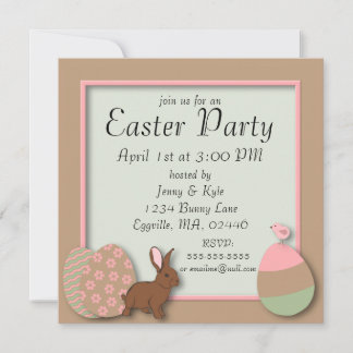 Huevos Pastel, Conejo y Invitación de Pascua de Ch
