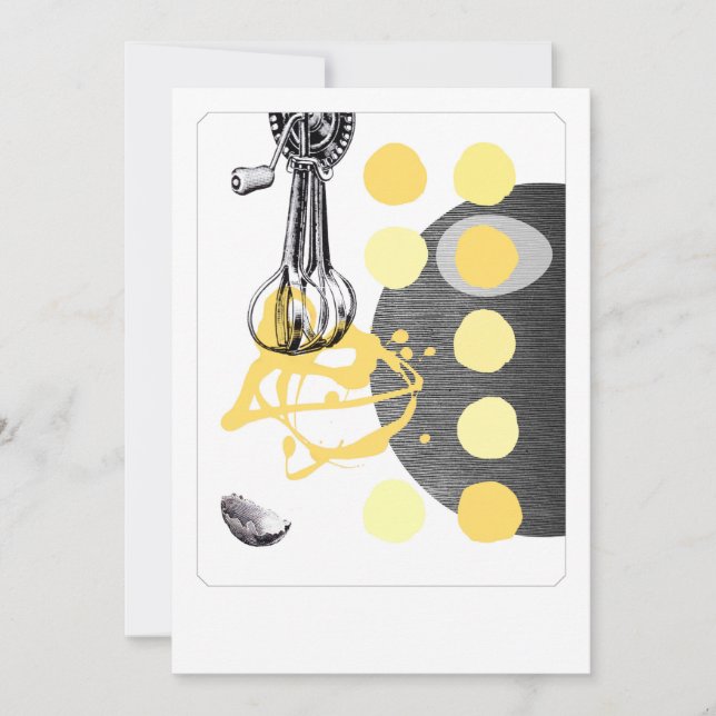 Huevos revueltos - invitación o notecard (Anverso)