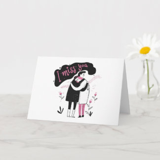Hug, te echo de menos, Adorable Tarjeta de Amor, t