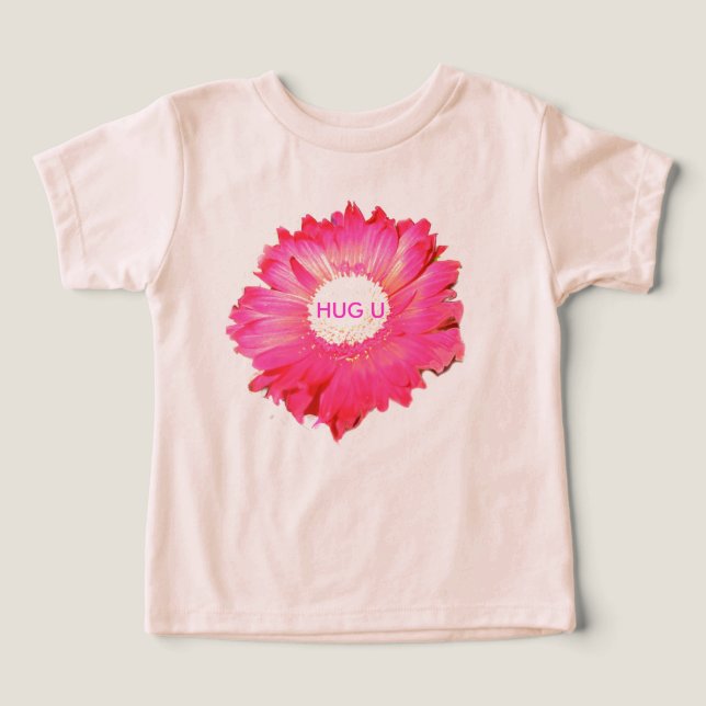 Hug U Pink Fuchsia Gerber Daisy (Diseño delantero )