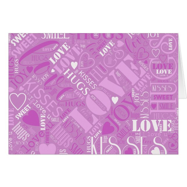 Hugs and Kisses Word Cloud Orchid ID286 (Anverso (Horizontal))