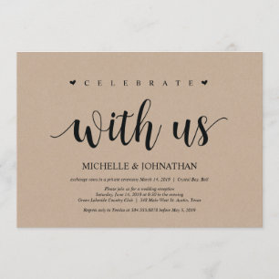 Huida de boda, celebra con nosotros Invitaciones