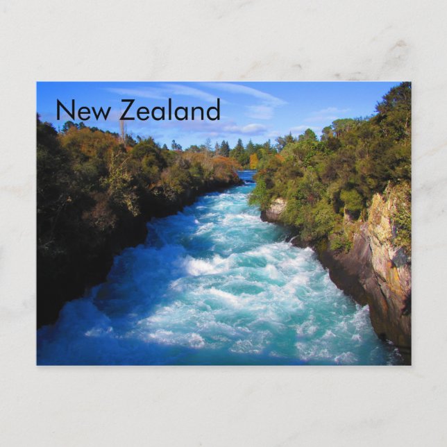 Huka Falls, postal de Nueva Zelanda (Anverso)