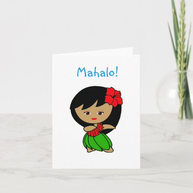 Hula Chica Tarjeta de agradecimiento (Anverso)