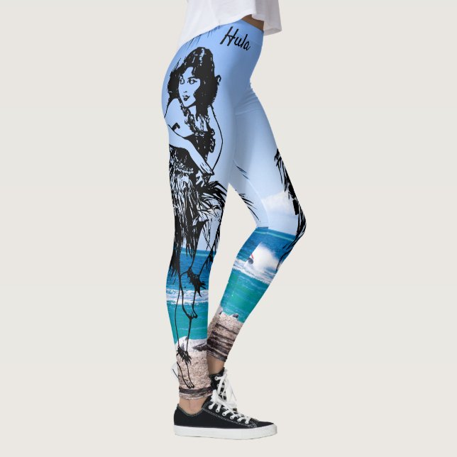 Hula Dancer Original Art Workout Leggings (Derecha)