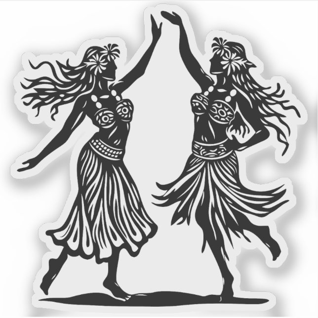 Hula Dancers vinyl pegatina (Anverso)