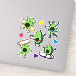 Hula Hooping Pegatina de aguacate