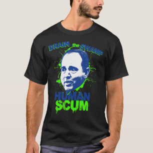 Humana de la camiseta de Schiff huida del pantano