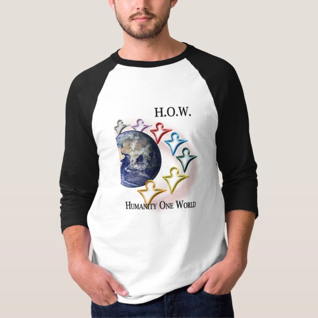 Humanidad una camisa del béisbol de la manga del (Anverso)