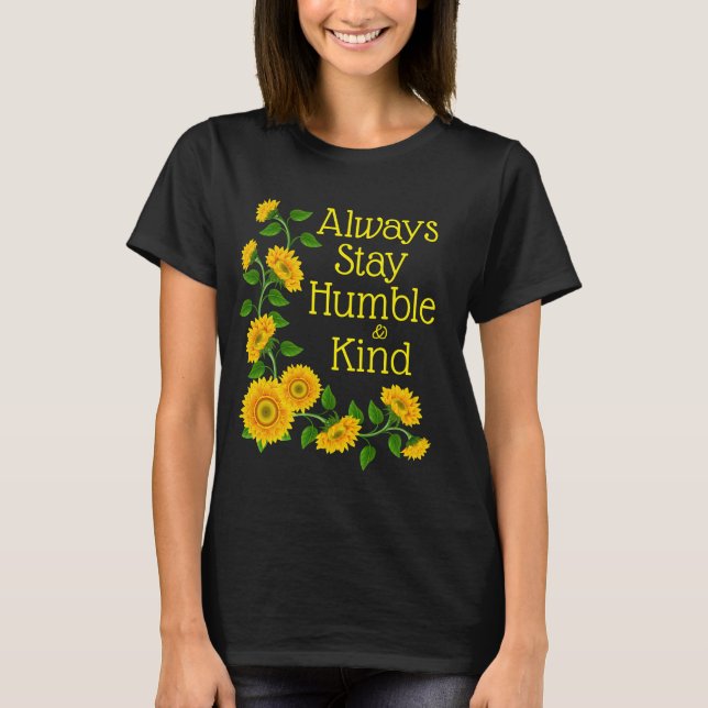 Humble de girasol femenino y camiseta amable (Anverso)