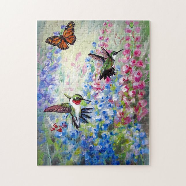 HUMMERS BUTTERFLY VERANO GARDEN PUZZLE (Vertical)