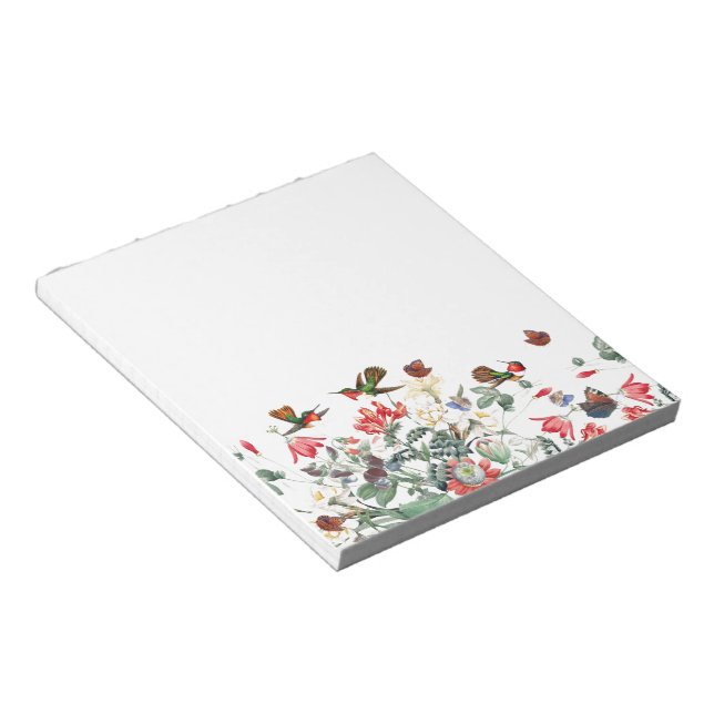 Hummingbird Bird Butterfly Garden Bloc de notas (Lado Derecho)