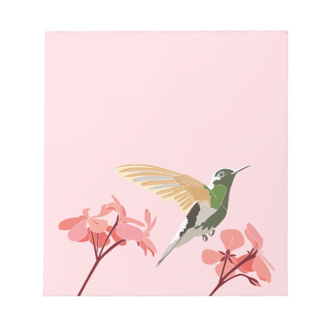 Hummingbird - Bloc de notas rosado (Frente)