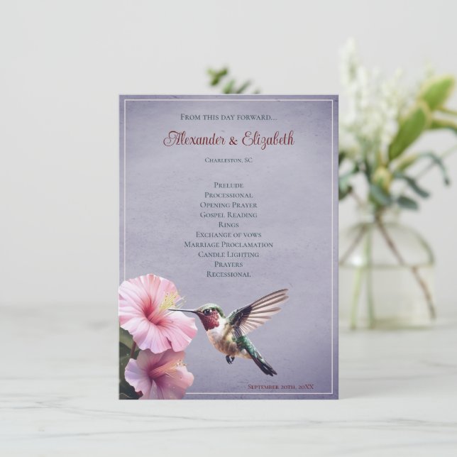 Hummingbird e Hibiscus | Programa Purple Wedding (Anverso de pie)