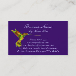 Hummingbird en elegantes tarjetas de visita