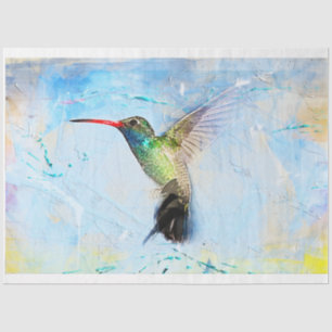 Hummingbird en papel de tono de vuelo
