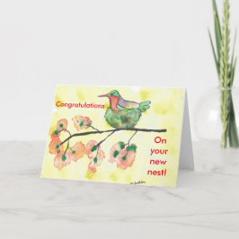 Hummingbird felicitaciones por nueva tarjeta resid
