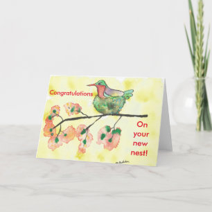 Hummingbird felicitaciones por nueva tarjeta resid