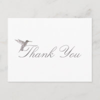 Hummingbird Gracias Postal Blanca
