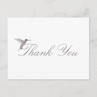 Hummingbird Gracias Postal Blanca