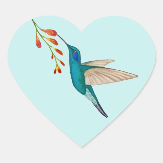 Hummingbird Heart Pegatina (Anverso)