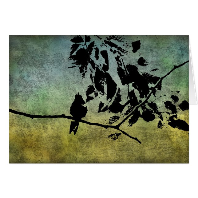 Hummingbird Silhouette en el fondo de Grunge (Anverso (Horizontal))