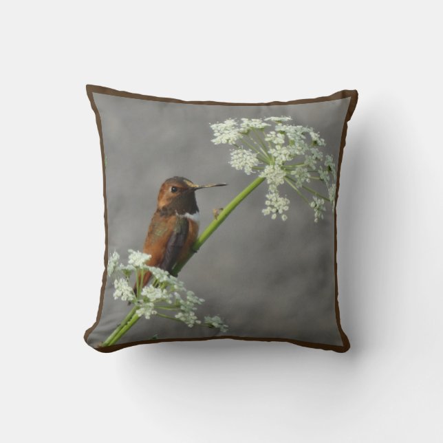 Hummingbird y almohada de boda de encaje de la Rei (Anverso)