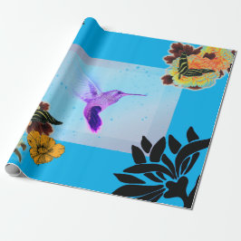 HUMMINGBIRD Y FLORES Papel de envolvimiento
