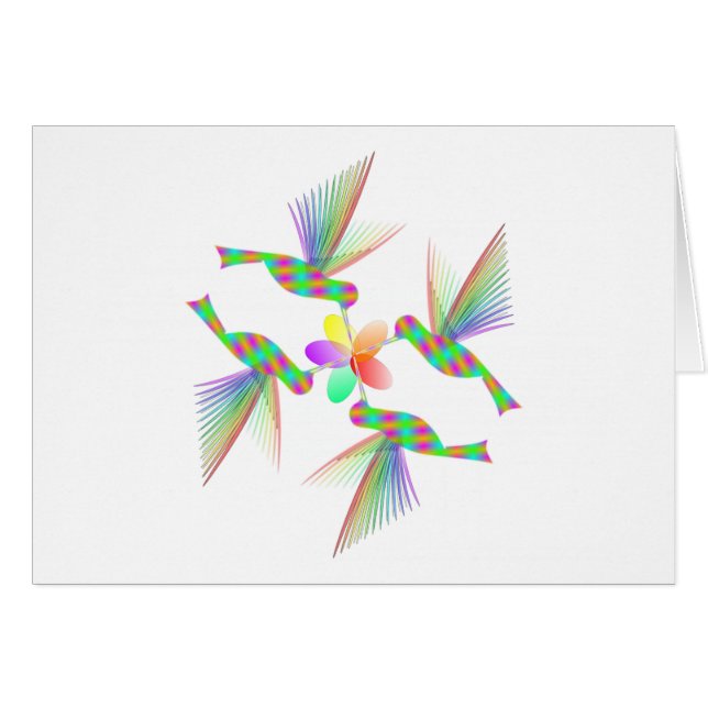 Hummingbirds Besando una flor (Anverso (Horizontal))