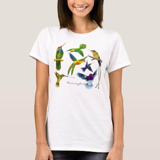 Hummingbirds Camisa de Moda Femenina (Anverso)