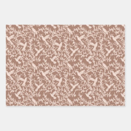 Hummingbirds Envoltura de papel con hoja plana de