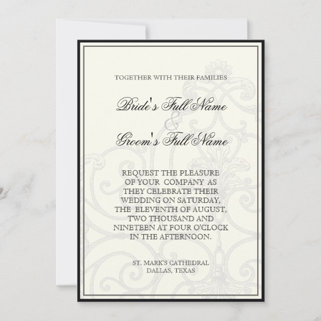 Hummingbirds n Swirls - Invitación a la boda (Anverso)