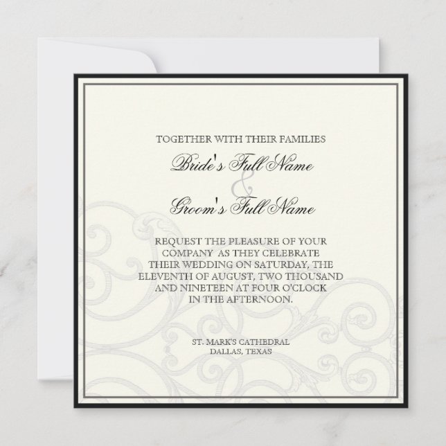 Hummingbirds n Swirls - Invitación a la boda (Anverso)