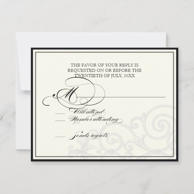 Hummingbirds n Swirls - Tarjeta de respuesta RSVP (Anverso)