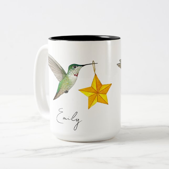 Hummingbirds personalizado y tazas de café de dos  (Anverso izquierdo)