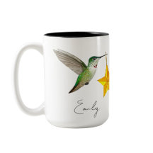 Hummingbirds personalizado y tazas de café de dos