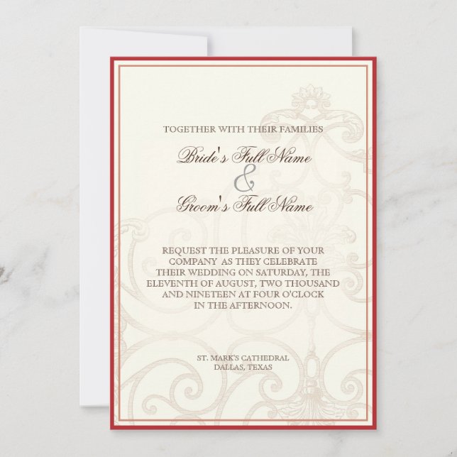Hummingbirds Protea Roja - Invitación a la boda (Anverso)