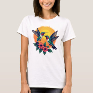 Hummingbirds Tee - Camisa tropical femenina