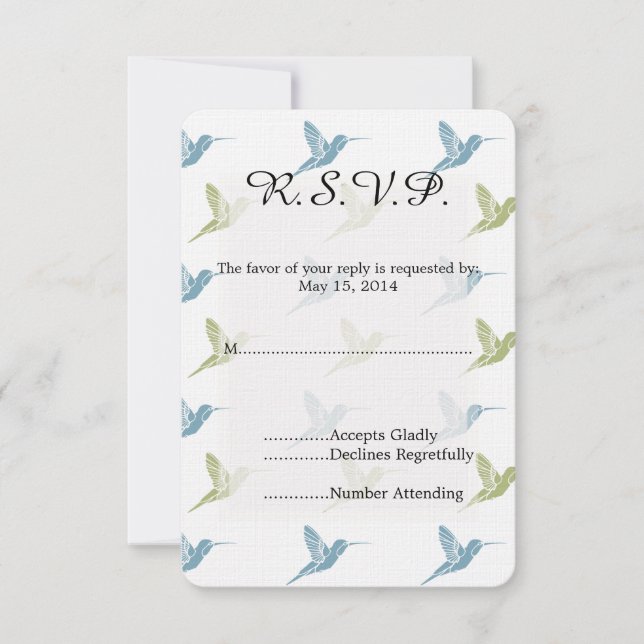 Hummingbirds Wedding RSVP (Anverso)