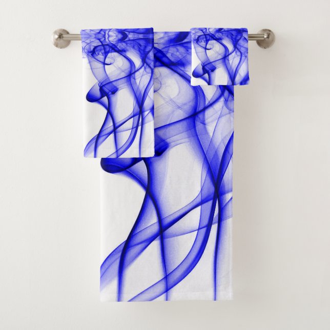 Humo Azul Simétrico Minimalista Blanco (In situ)