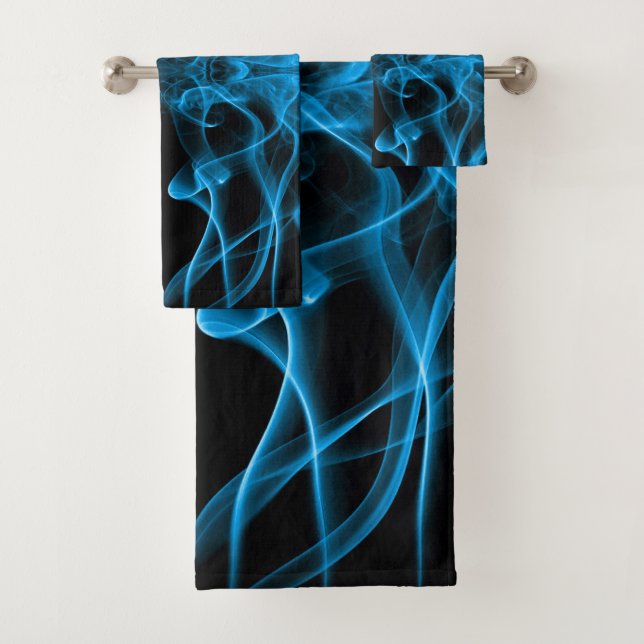Humo Azul Simétrico Minimalista Negro (In situ)