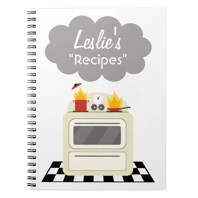 Humo de la cocina y cuaderno retro de la receta de (Frente)