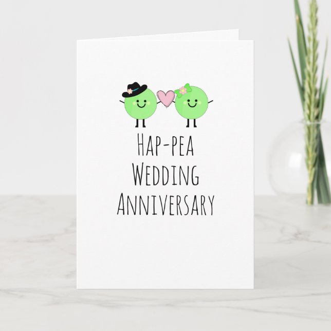 Humor Aniversario de la tarjeta Cute Peas (Anverso)