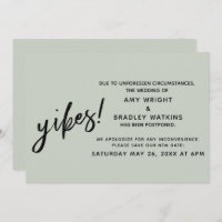 ¡Humor Boda pospuesto Yikes! Invitación de sabios